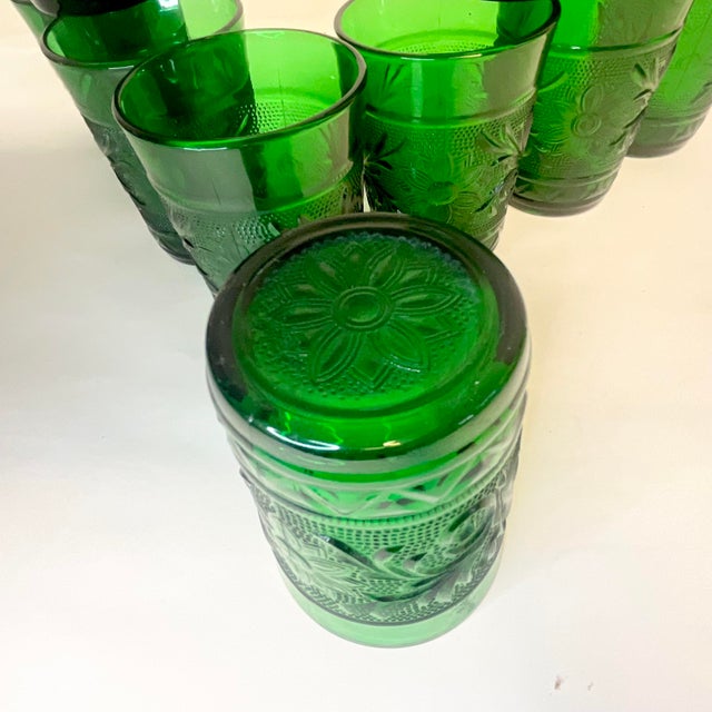 Glass Antique Americana Art Deco Sandwich Glass Co. Pressed Juice Glasses - Set of 12 For Sale - Image 7 of 7