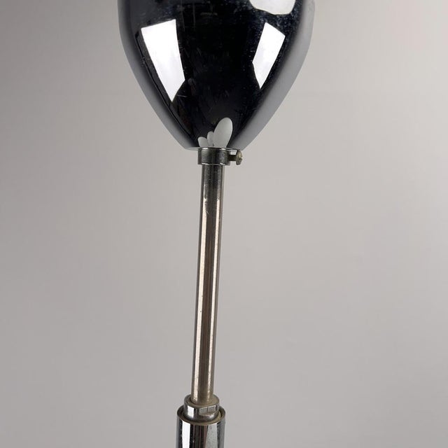 Chrome-Plated Elongated Pendant Light with Five White Opal Glass Spheres, Germany, 1970s For Sale - Image 4 of 8