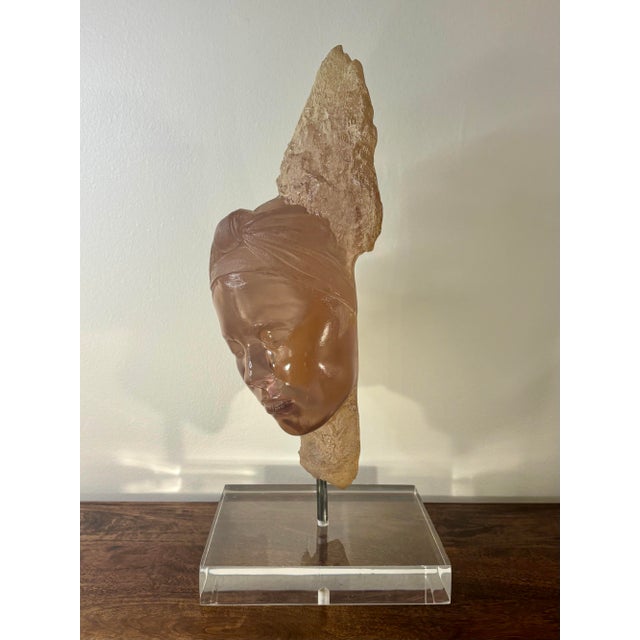 Plastic 1980s Marc Sijan Hyperrealist Lucite Woman Bust Sculpture For Sale - Image 7 of 11