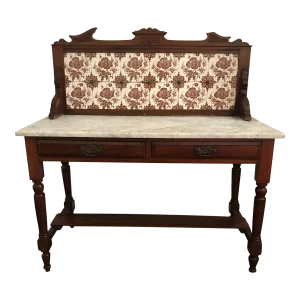 1850-1870 Victorian English Marble Top Washstand