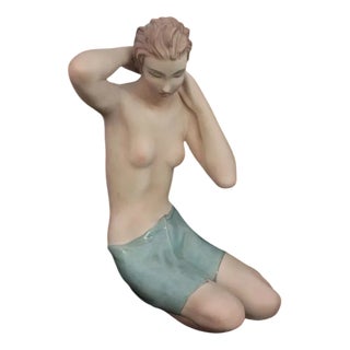 Clelia Le Bertetti, Large Nude Sculpture, 1920s, Ceramic For Sale