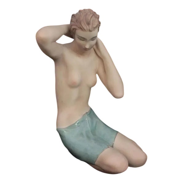 Clelia Le Bertetti, Large Nude Sculpture, 1920s, Ceramic For Sale