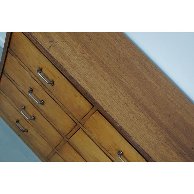 Brown Mid-20th Century Dutch Industrial Beech Apothecary Cabinet For Sale - Image 8 of 15