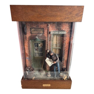 Vintage Michael Garman Illuminated Cityscape Sculpture, “Door Window – Jack and Judi’s Ristorante” For Sale