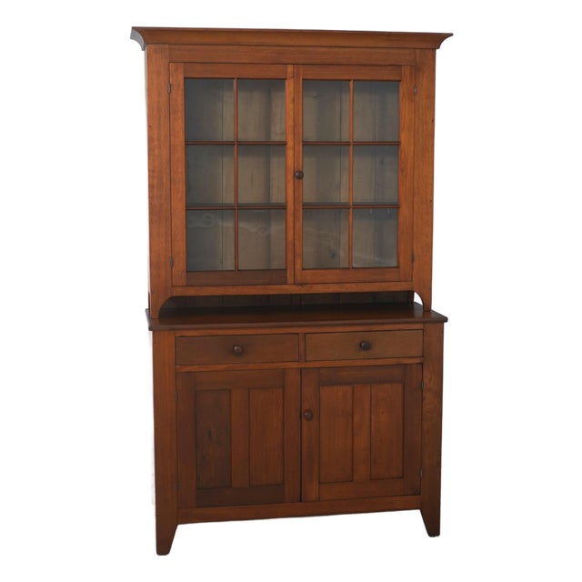 Antique Early 19th Century Walnut Stepback Cupboard For Sale