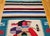 American Vintage Southwestern Pictorial Kilim Rug, Handwoven Aztec Design, Blue & Ivory, 4x8 For Sale - Image 3 of 8