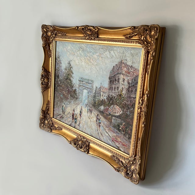 Yvonne Dupré, Mid-Century Parisian Street Scenem, 1970s, Oil on Canvas For Sale - Image 9 of 18