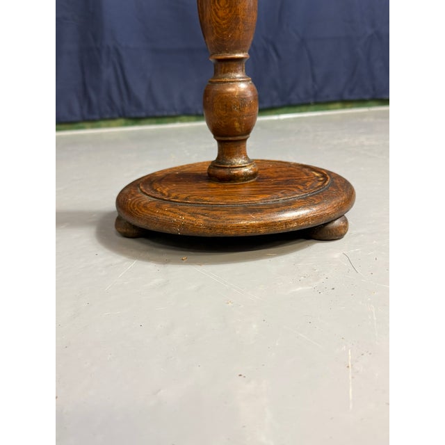 Antique Turned Wood Pedestal Stand, 1930 For Sale - Image 4 of 13