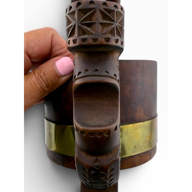 19th Century Slovak Črpák Shepherd’s Whey Cup With Figural Carved Handle For Sale - Image 11 of 17