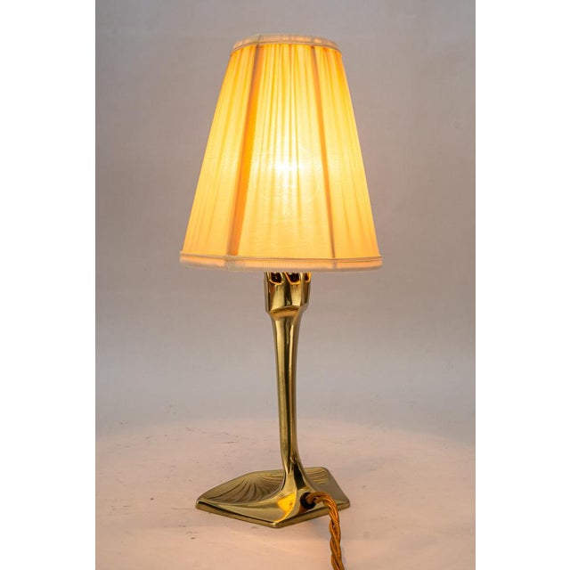 Art Deco Brass Table Lamp with Fabric Shade, 1920s For Sale - Image 13 of 18