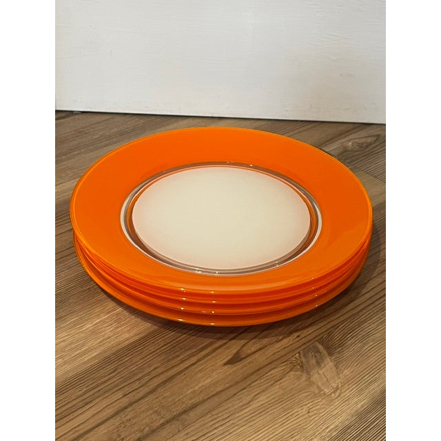 Glass Vintage Duralex Art Glass Plates - Set of 4 For Sale - Image 7 of 7