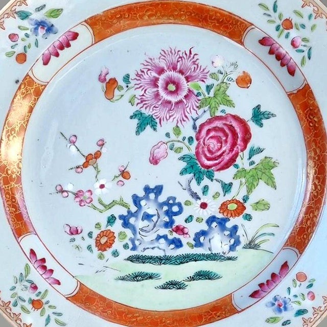 Antique Chinese Qianlong Famille Rose Porcelain Dish, 18th Century For Sale - Image 3 of 6