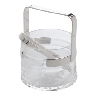 Silver Plate and Crystal Ice Bucket by Pm Italy, Circa 1980 For Sale