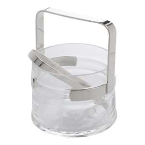 Silver Plate and Crystal Ice Bucket by Pm Italy, Circa 1980