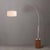 Mid-Century Modern 1980s Nova of California Tambo Floor Lamp - 92" Mid Century Arc Lamp, Dark Walnut Wood Base, Satin Nickel Finish, White Drum Shade For Sale - Image 3 of 6