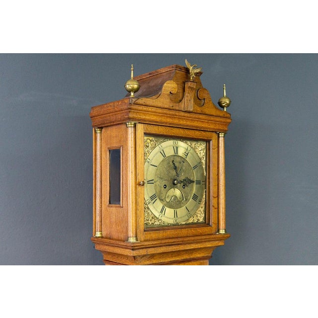 English Oak Grandfather Clock For Sale - Image 16 of 18