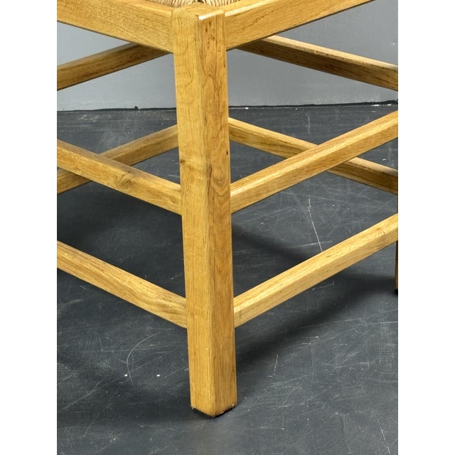 Postmodern Brutalist Dutch Oak Corner Chair with Rush Seat, 1970s For Sale - Image 6 of 18