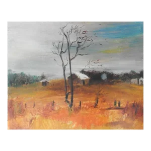 Modernist Farmhouse Landscape Painting