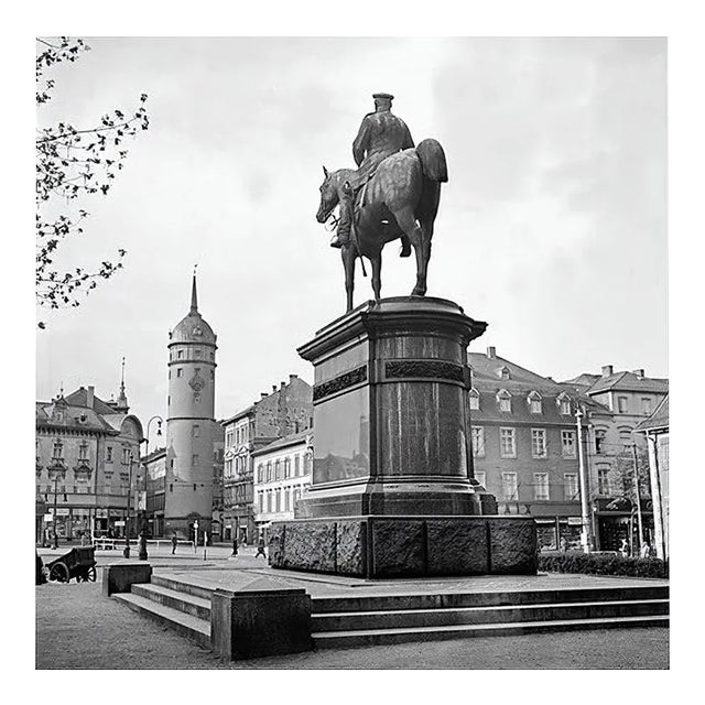 Market Square with Monument of Louis IV, Darmstadt, Germany, 1938, Printed 2021 For Sale