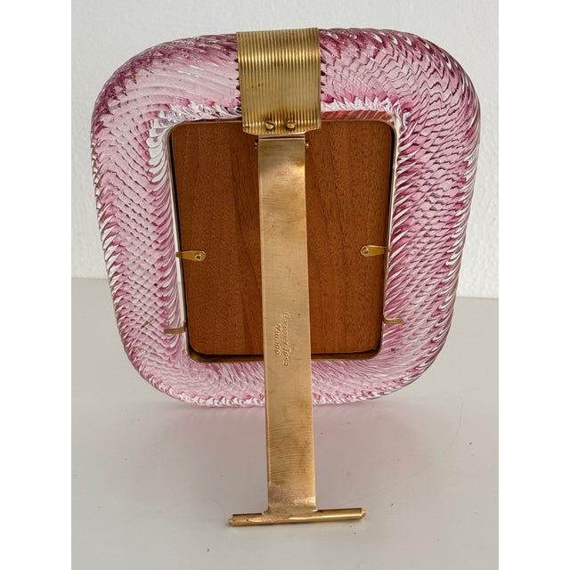 Italian Murano Twist Glass Picture Frame in Pink from Barovier & Toso, 1990s For Sale - Image 9 of 12