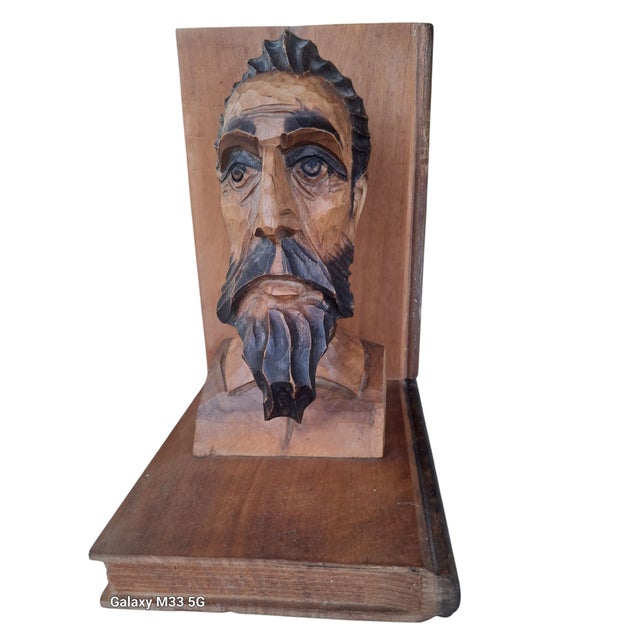 Vintage Hand Carved Don Quixote Bookend For Sale - Image 5 of 5