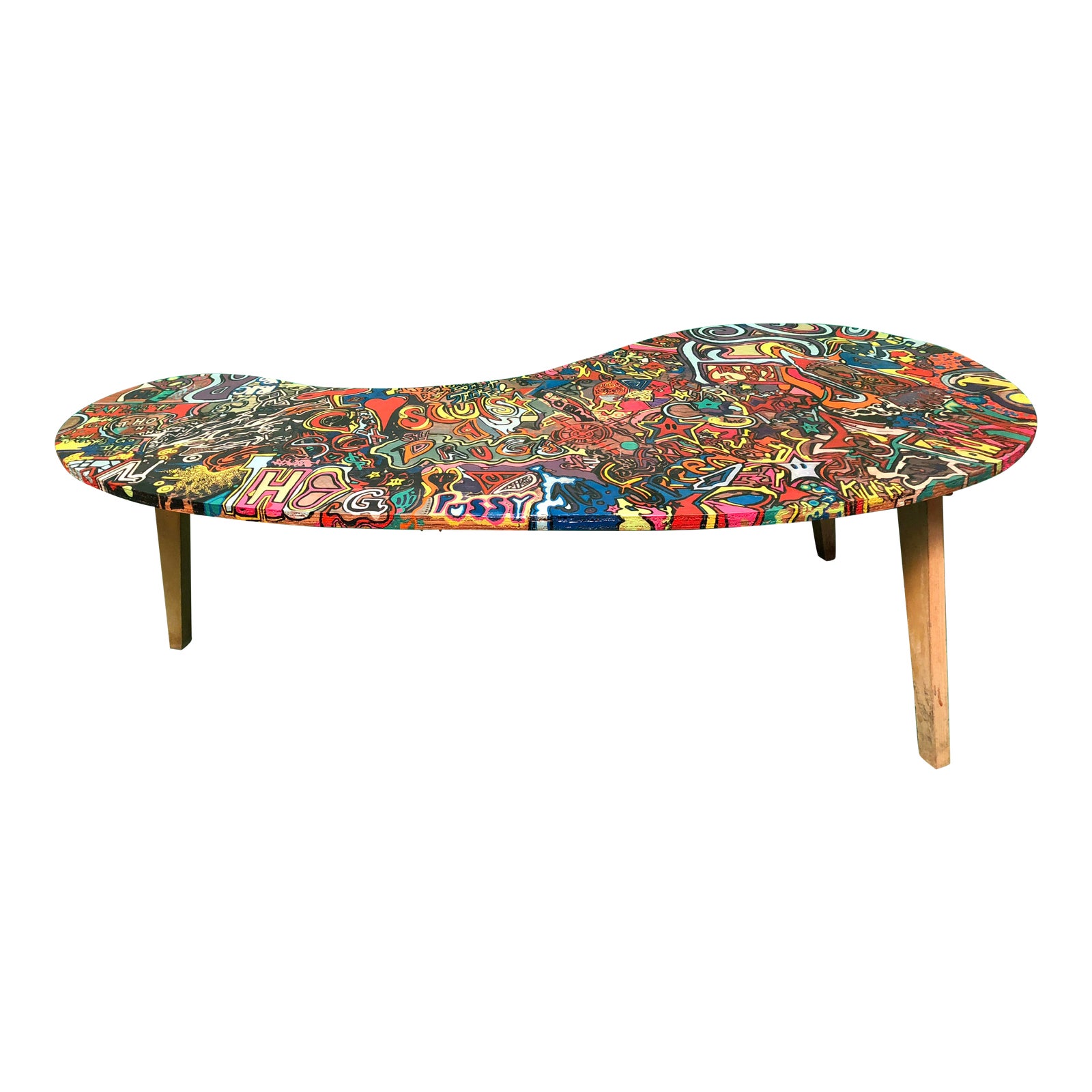 Mid Century Graffiti Kidney Bean Coffee Table Chairish