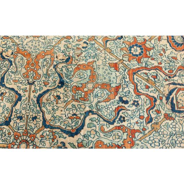 Authentic 19th Century Persian Tabriz Handmade Wool Rug For Sale In New York - Image 6 of 7