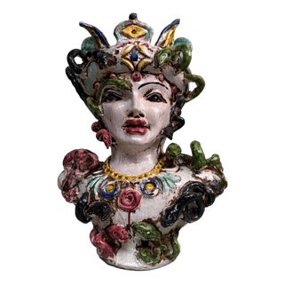 Anthropomorphic Ceramic Bust Vase by Gennaro Condurso, Seminara, Italy, 2010s For Sale