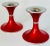 Mid-Century Modern by Norway’s Bjørn Engø for Emalox, Red Enamel on Aluminum Candlesticks- a Pair For Sale In San Antonio - Image 6 of 12