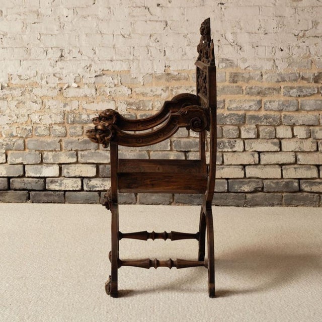 1800s French Wooden Armchair For Sale - Image 4 of 13