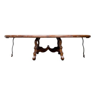 Dessin Fournir Large Extendable Spanish Style Dining Table For Sale