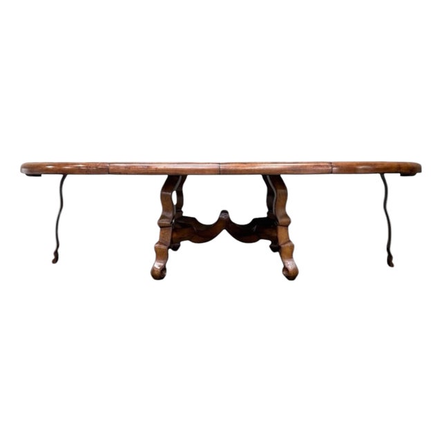 Dessin Fournir Large Extendable Spanish Style Dining Table For Sale