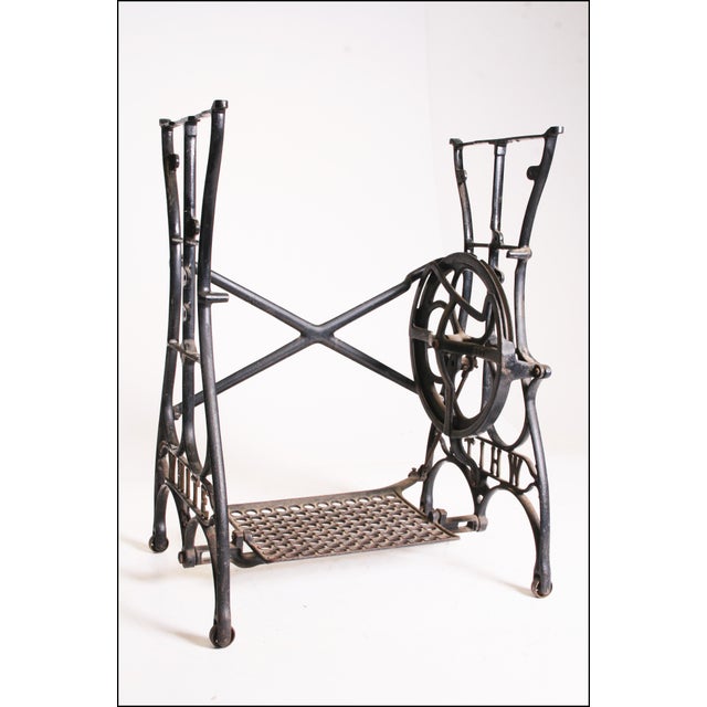 Vintage Industrial "White" Cast Iron Treadle Sewing Machine Base Chairish