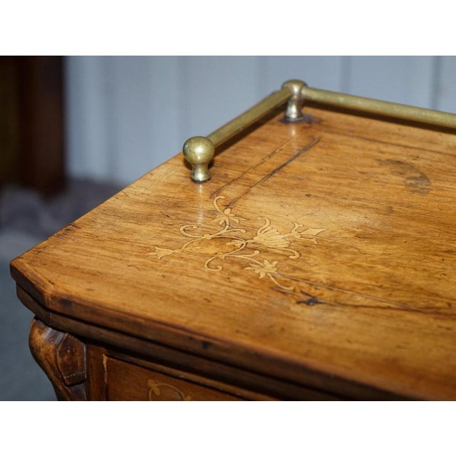Wood Victorian Pier Glazed Inlaid Walnut Marquetry Music Cabinet, 19th Century For Sale - Image 7 of 18