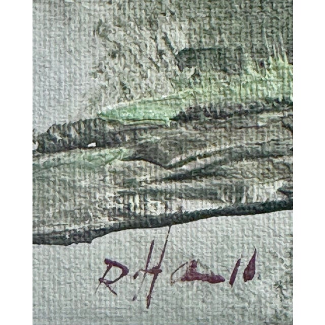 Mid Century Panda in Bamboo Forest Original Oil Painting on Canvas by English Artist Roger Hall (1914-2006) For Sale - Image 4 of 4