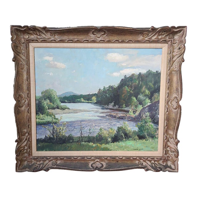 Richard Jack Antique 1930's Oil Painting Ammonoosuc River New Hampshire For Sale