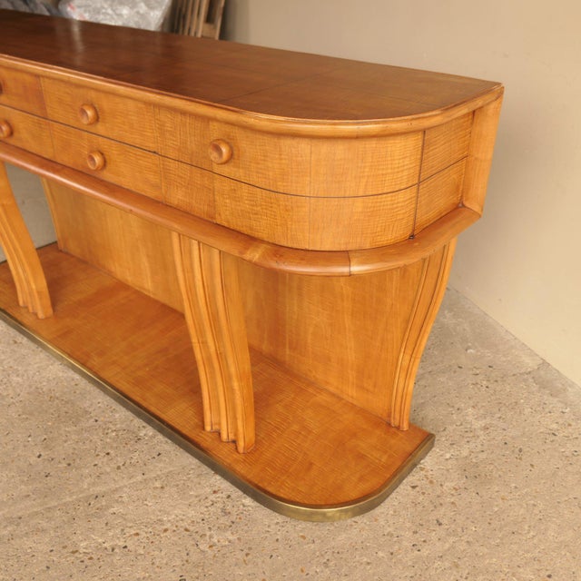 Maple and Brass Console For Sale - Image 6 of 18
