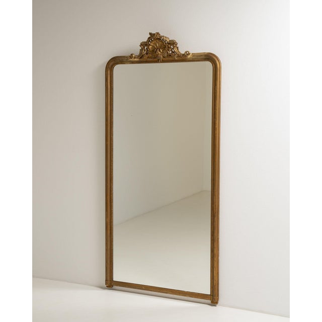 Wood 19th Century France Gold Wood Full-length & Floor Mirrors For Sale - Image 7 of 8