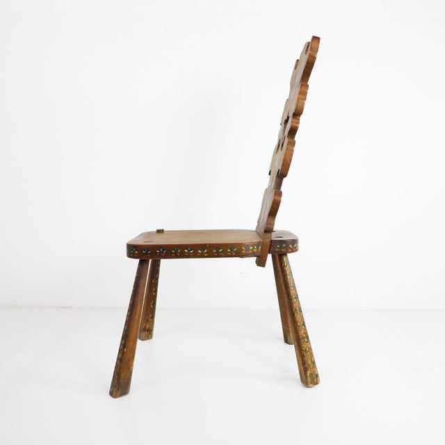 We offer this rare an amazing chair hand painted designed by Don Shoemaker, circa 1960, includes