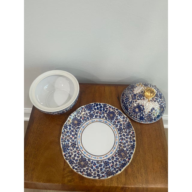 Elevate a dining display or curate a luxury bookcase vignette with this rare, magnificent 3-piece porcelain presentation...
