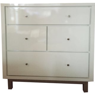 CB2-White Laquer Dresser - A Pair For Sale