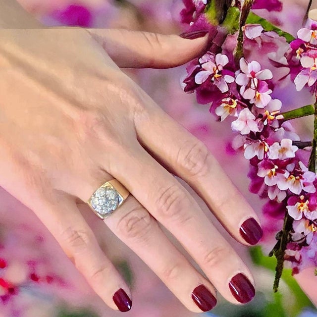 Finely Faceted Quality Diamond Ring Unisex 14 KT 1.10 CT Certified $5,950 018203 This is a One of a Kind Unique Custom...