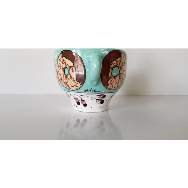 1990s Postmodern Ceramic Cup With Lid For Sale - Image 5 of 10