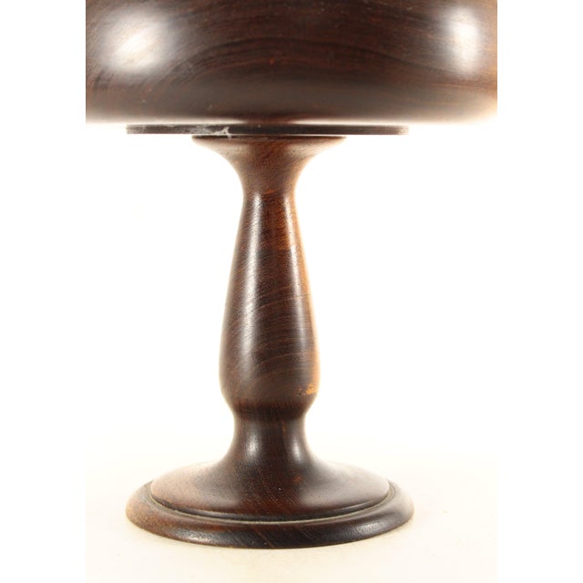 Victorian Mid. 1800's Turned Wood Treen Ware Raised Tazza, Compote For Sale - Image 4 of 12