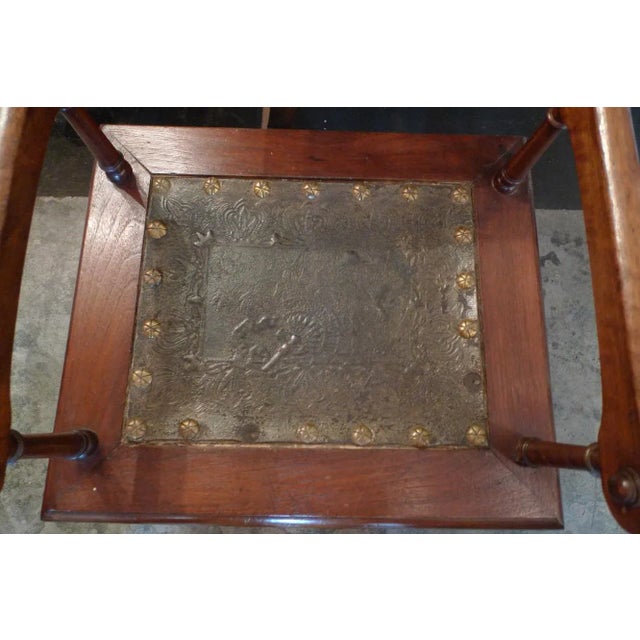 19th Century French Carved and Stained Walnut Stool. For Sale - Image 4 of 12