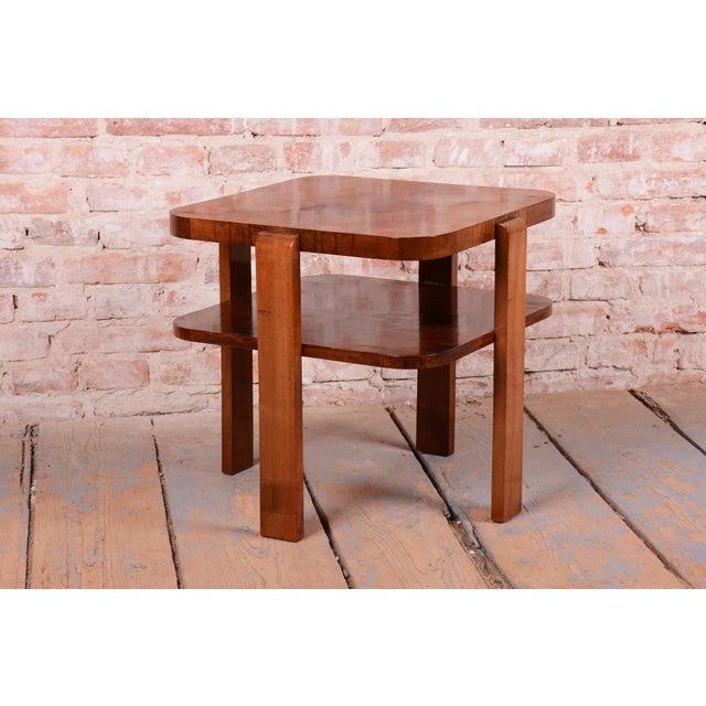 Art Deco Coffee Table in Walnut, Czech, 1930s For Sale - Image 4 of 9