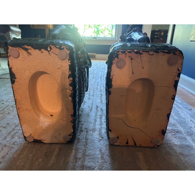 Glazed Terra Cotta Elephant Garden Seats--a Pair For Sale - Image 12 of 12