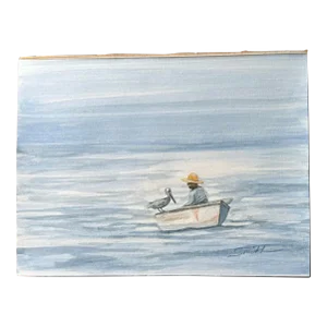 Signed Original Watercolor Seascape by Nancy Smith "The Conversation"