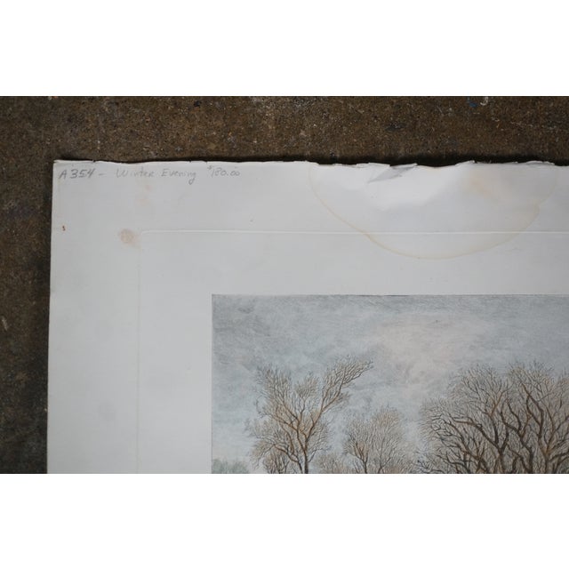 Antique Hendrik Dirk Kruseman Van Elten Winter Evening Snowy Landscape Etching For Sale - Image 9 of 13