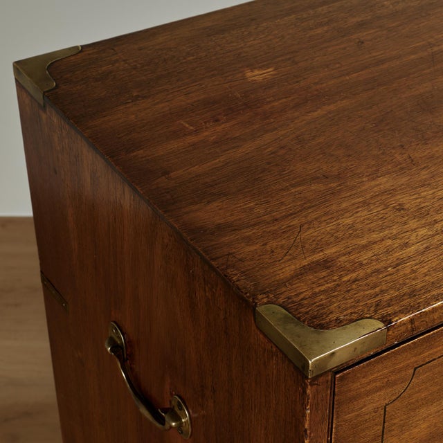 Antique British Colonial Campaign Chest of Drawers For Sale - Image 14 of 16
